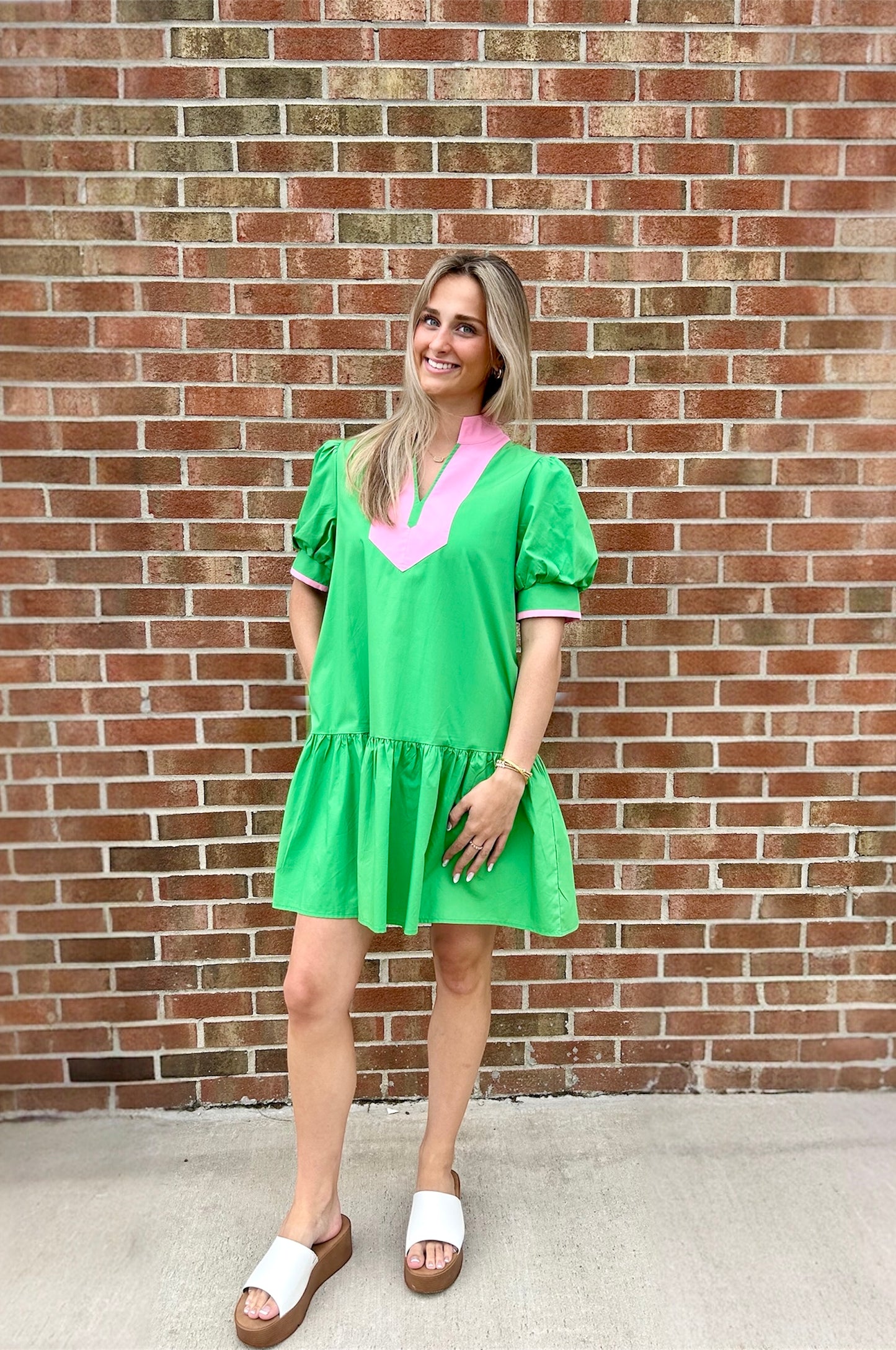 Cora Colorblock Puff Sleeve Mini