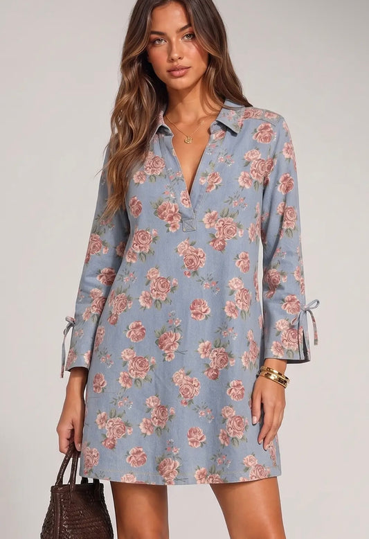 Denim Rose Dress