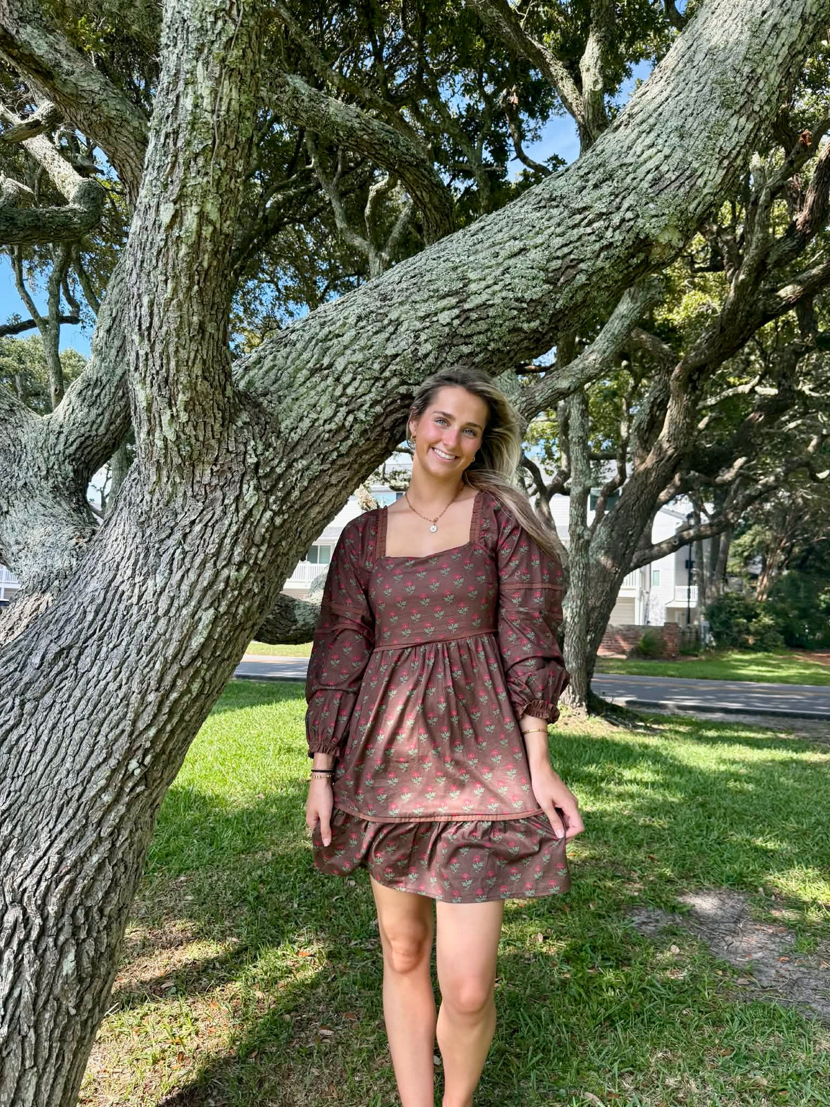 Coco Printed Ruffle Mini Dress