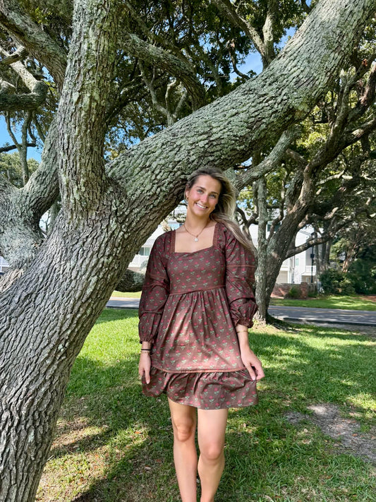 Coco Printed Ruffle Mini Dress