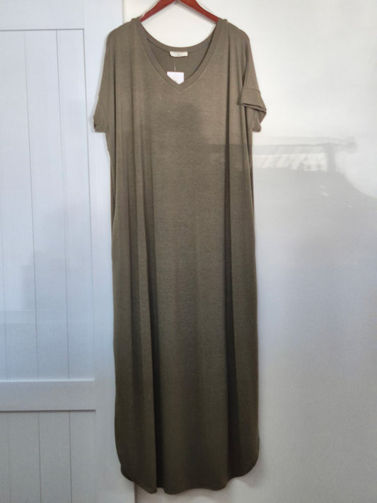 Olive Curvy Maxi Dress