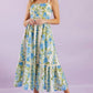 Carolina Blue Floral Midi Dress