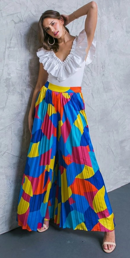 Leah Blue Fuchsia Pants