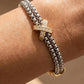 2 Tone Gold Plated Cz Pave Double Rope Chain Bracelet