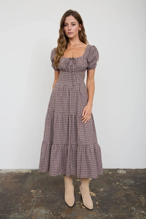 Georgia Plaid Midi Dress