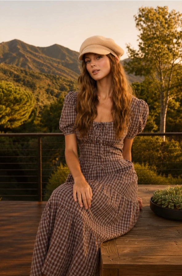 Georgia Plaid Midi Dress