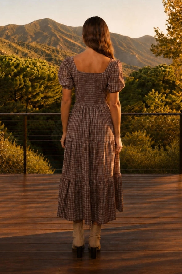 Georgia Plaid Midi Dress
