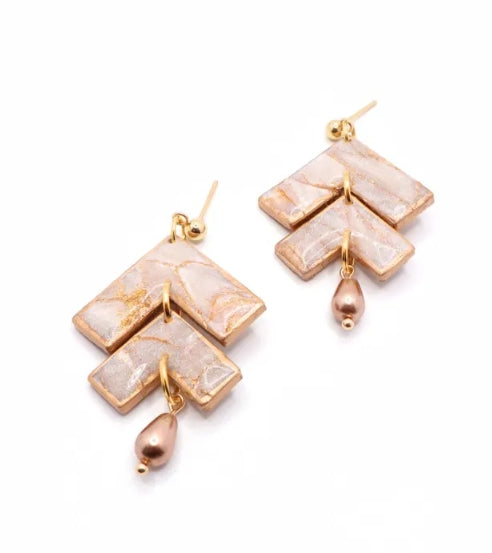 Champagne Marble Dangles