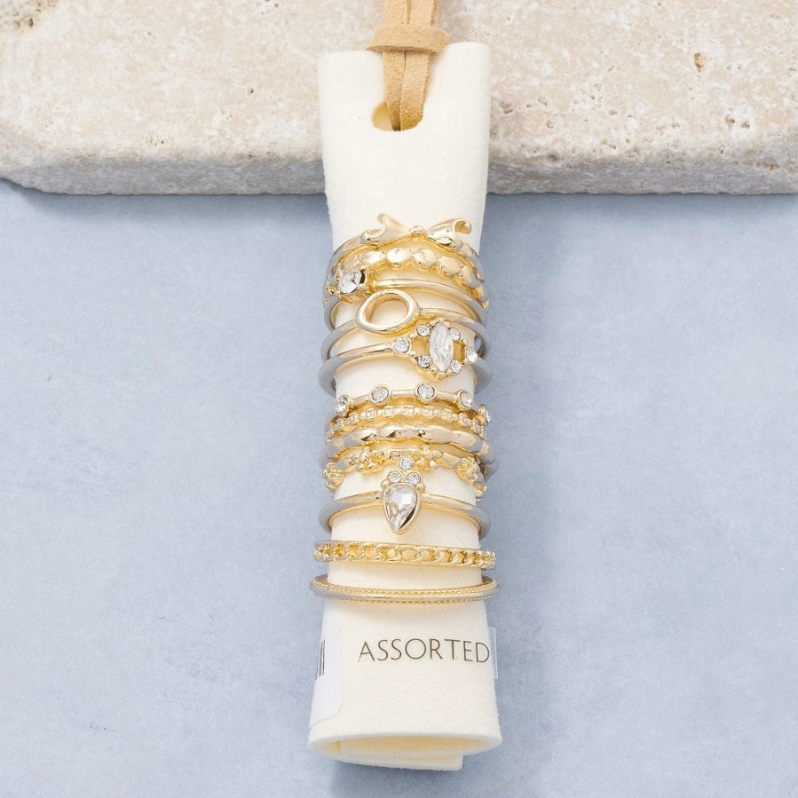 12-Piece Stackable Ring Set | Trendy Women's Fashion Rings