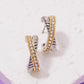 Two-Tone Pavé Hoop Earrings | Layered CZ Hoops