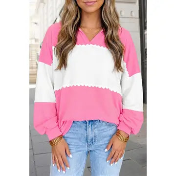 Rose Patchwork Print  VNeck Top