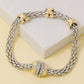 Gold Plated Two-Tone Magnetic Clasp Bracelet | Women's Jewelry