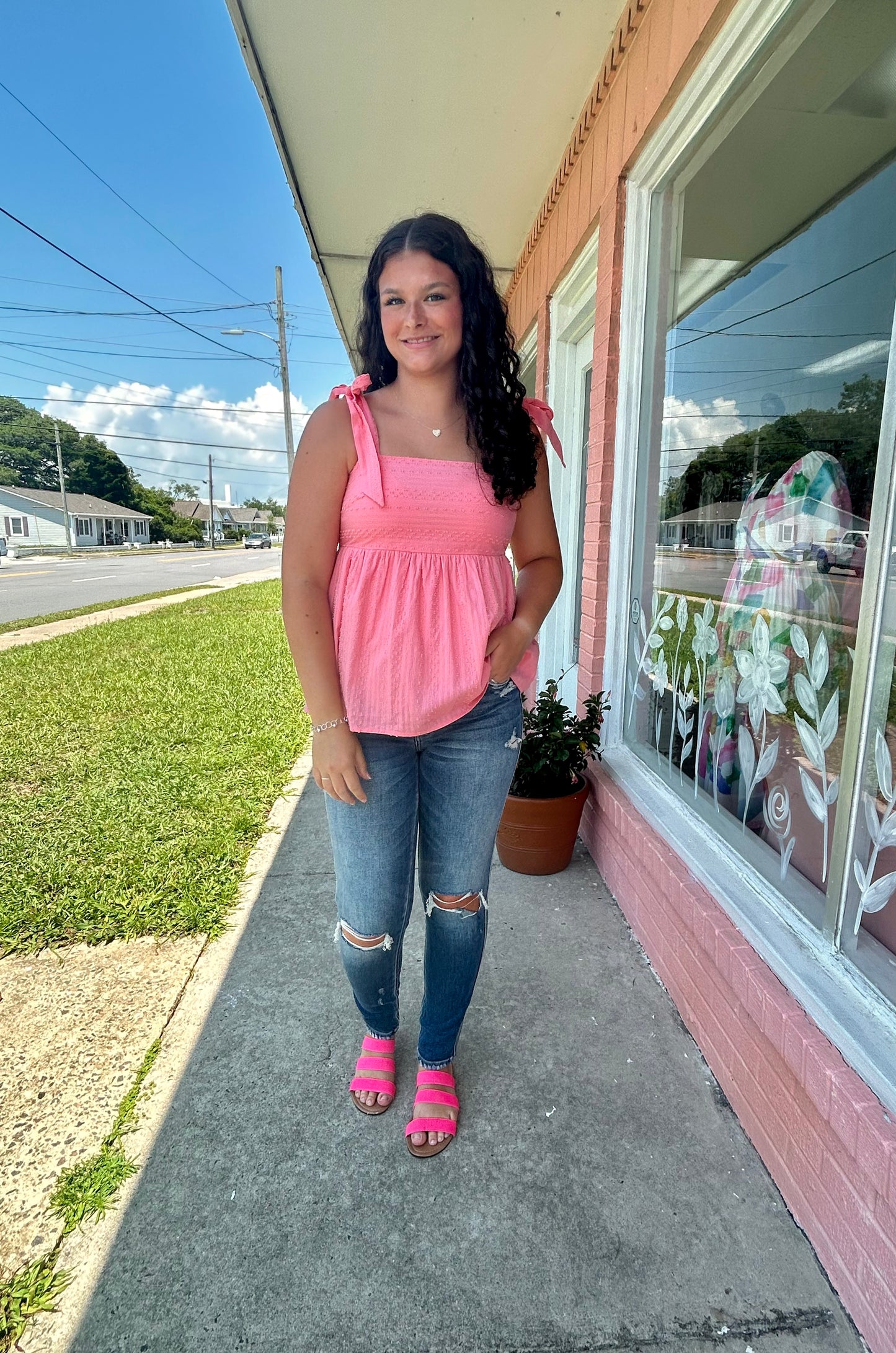 Andree Pink Tie Blouse